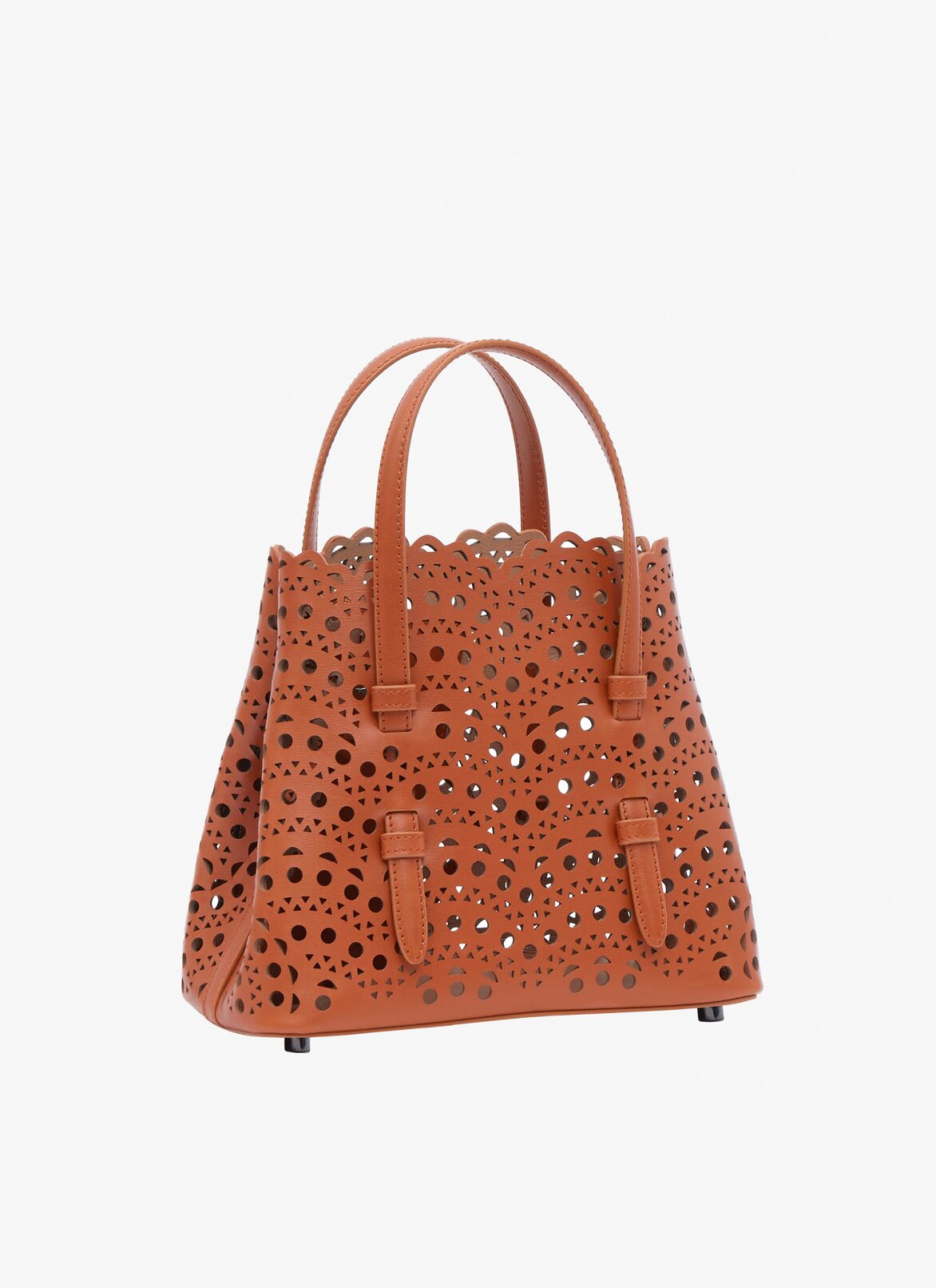 Mina 25 bag in vienne wave calfskin ALAÏA BROWN MINA 25 BAG IN VIENNE WAVE CALFSKIN